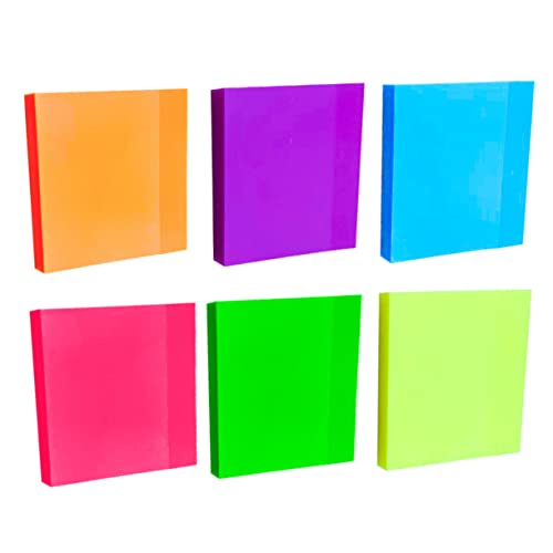 DIKACA Schreibwaren 6er Set Bunte Haftnotizen Selbstklebende Memo Pads Für Büro Und Schule Transparente Pet Notizzettel Und Vielseitige Bürobedarf Für Merkzettel von DIKACA