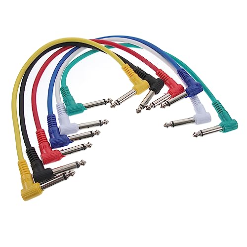 DIKACA 6er Set Gitarren Patchkabel ännlich Zu ännlich Rechte Winkel 30cm Für Bass Audio Verbindung Und Musikinstrumente Ideal Für Effektgeräte von DIKACA