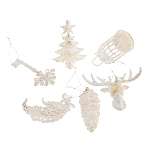 DIKACA 6st Weihnachtsdekoration Weihnachtsbaum Hängende Ornamente Tannennadel-hängeornamente Christbaumkugeln Weihnachtsbaumschmuck Thanksgiving-Ornamente Bruchsichere Ornamente Plastik von DIKACA