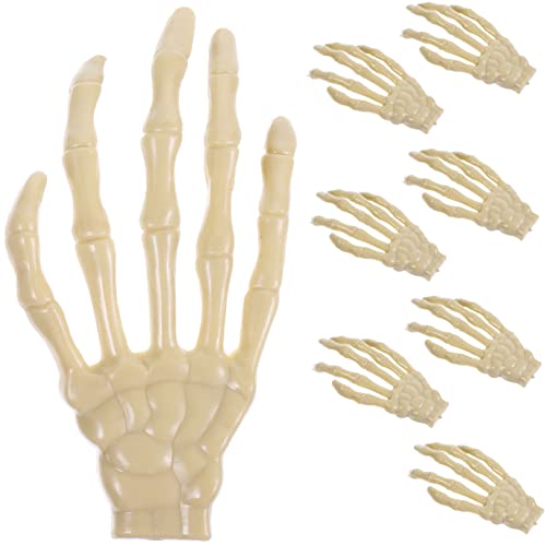 DIKACA 8 Stück Realistische Skeletthände Halloween Skelett Handdekoration Für Spukhaus Gruselfeste Und Kostümpartys Ideale Requisiten Für Schaurige Deko Und Unvergessliche Feiern von DIKACA