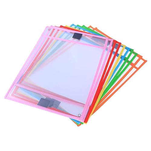 DIKACA 8St löschbare Aktentasche Klare Ärmel Bindemittel Tor wischen Küchenwandschutz Tür Waterproof file bags Dry erase pockets Mehrzweck-Aktentaschen Trocken abwischbare Bürotasche PVC von DIKACA