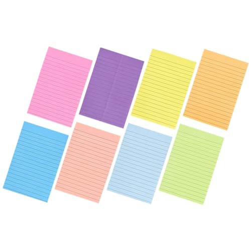 DIKACA 8er Set Selbstklebende Liniertes Notizpapier Bunte Haftnotizen Für Büro Schule Und Zuhause Praktische Memo Pads Mit Farbdesign Für Notizen Und To Do Listen von DIKACA