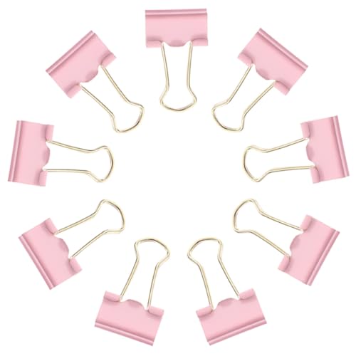 DIKACA 9 Stück Elliot-Ordner bookmarks scheckheft tackern office supplies Schreibwaren Dokumentclips verschiedene Büroklammern kleine Büroklammern mittlere Heftklammern Metall Rosa von DIKACA