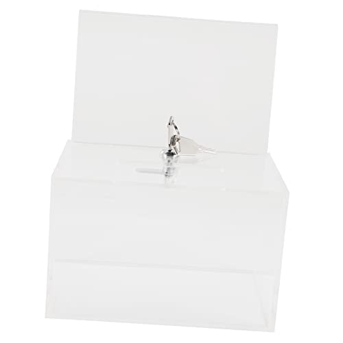 DIKACA Box Box Tip Box Post Kleine Mailbox Kommentar Spende Lockbox Halter Slot Wandmontierte Mailbox Boxen Wandhalterung Organizer Für Bargeld Andenken Klares Acryl Transparent von DIKACA