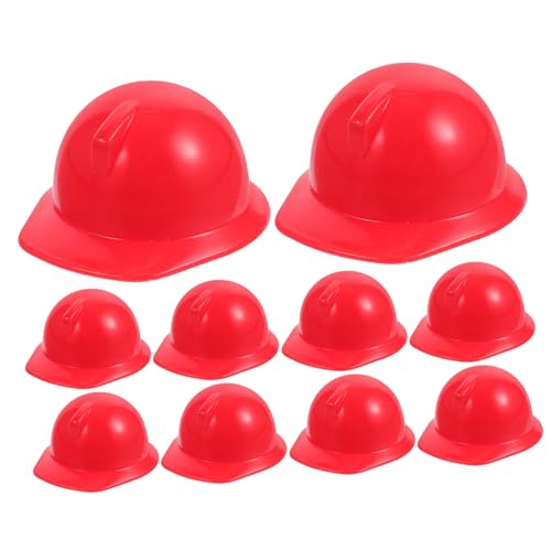 DIKACA Helm Flaschenaufsatz Schutzhelm Kleintier Miniatur Hüte für Puppenhüte Partygeschenke Arbeiterhüte Minihelm Kreativer Cake Sicherheitshut Topper Bauhüte von DIKACA