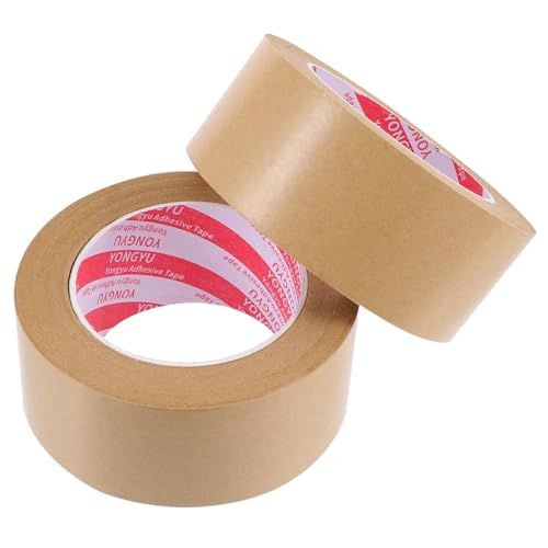 DIKACA Kraftpapier Klebeband 48mm x Hochviskoses Verpackungsband Für Geschenkverpackungen Boxversiegelung Und Kunstprojekte Leichtbraun Hochwertige Klebebänder von DIKACA