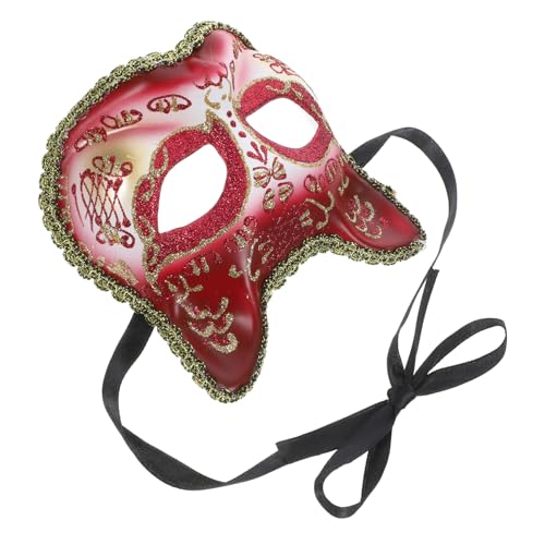 DIKACA Maske Cosplay Dekorative Katze Maskerade Katzenkopf Halloween Katze Cosplay Halloween Kostüme Halloween Dekor Partybevorzugung Partyversorgung Halloween Kostümzubehör Roter von DIKACA