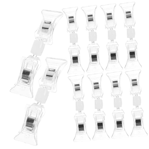 DIKACA Mehrzweck für Doppelseitige Schilderklammern Transparent Display Clips Drehbar zum Aufstecken von Waren Schilderhalter aus Preisschild Clip Schilderhalter für Etiketten Kleidung von DIKACA