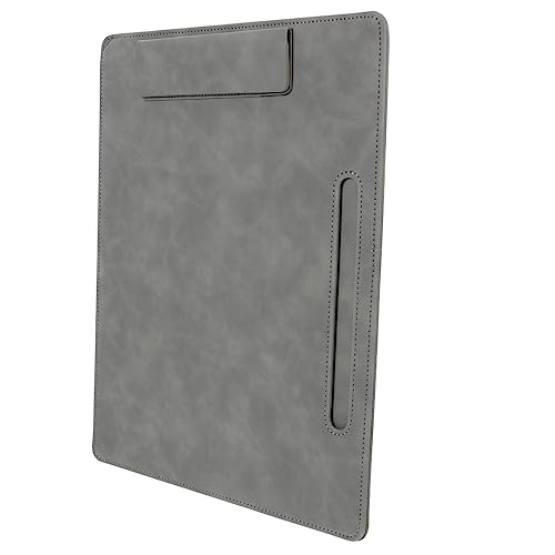 DIKACA Ordnerbrett write board aktenordner Schreibbrett Schreibunterlage Schreibmappe mit Klemmbrett Speicher-Zwischenablage Notizblockhalter Planke Klemmbretter Papier-Klemmbrett Pu Grey von DIKACA