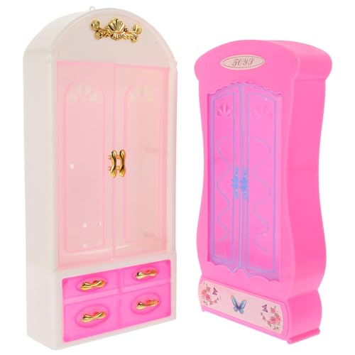 DIKACA Schmuck Dollhouse Möbel Puppenschrank Kleiderschrank Puppenhaus Möbel Garderobenverzierung Miniaturmöbelmodell Zubehör Miniatur Möbel Kleidung Organizer für Puppen von DIKACA