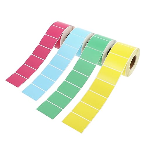 DIKACA 4 Rollenpackung Bunte Thermopapier-etikettenaufkleber Selbstklebende Marktanhänger Zum Kodieren und Organisieren von DIKACA