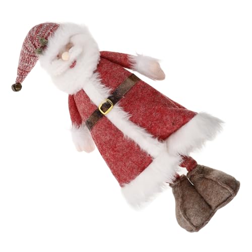 DIKACA Weihnachtspuppe Festliches Spielzeugfigur Weihnachtsmann-Figur Weihnachtsfiguren zum Basteln Weihnachtsmann Plüschpuppe Weihnachtsmann-Beinschmuck PP Baumwolle rot von DIKACA