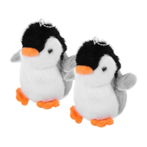 DIKACA üße üsch Pinguin Schlüsselanhänger Niedliche Pinguin Anhänger Für Taschen Weiches Kuscheltier Für Geschenkideen Schlüsselring Für Auto Und Rucksack Graue von DIKACA