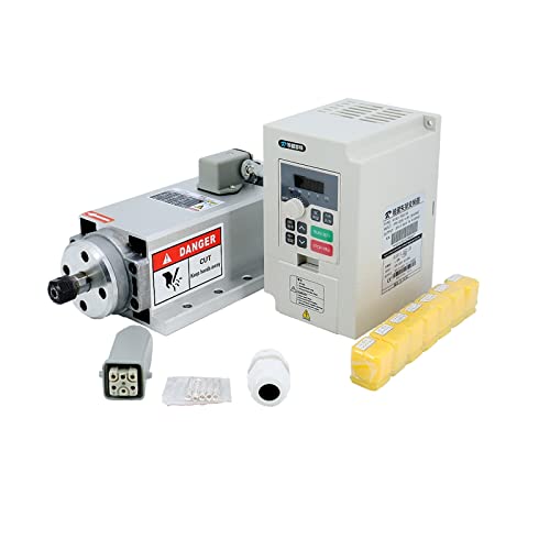 CNC-Spindelmotor-Kit, CNC-Werkzeugmaschinenspindel 1500 W 1,5 kW 24000 U/min ER11-Luftkühlungsmotor VFD 7-teilige ER11-Spannzangen (1-7 mm) für CNC-Fräsmaschine(RP VFD Option 3) von DIKAMAN