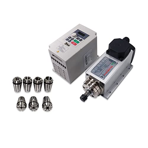 CNC-Spindelmotor-Kit, CNC-Werkzeugmaschinenspindel 1500 W 1,5 kW 24000 U/min ER11-Luftkühlungsmotor VFD 7-teilige ER11-Spannzangen (1-7 mm) für CNC-Fräsmaschine(RP VFD Option 4) von DIKAMAN