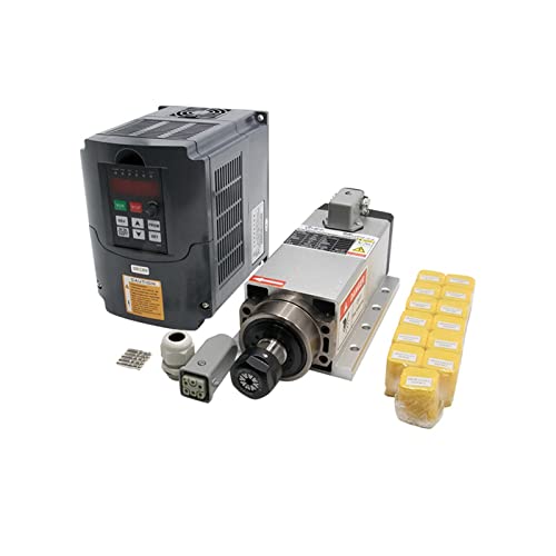 CNC-Spindelmotor-Kit, CNC-Werkzeugmaschinenspindel 2200 W 2,2 kW 24000 U/min ER20 Luftkühlung Spindelmotor RP Weiß VFD 13 Stück ER20 Spannzangen (1-13 mm) für CNC-Fräsmaschine(Option 3,220) von DIKAMAN