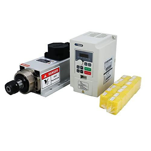 CNC-Spindelmotor-Kit, CNC Werkzeugmaschinenspindel CE 2200w 2.2kw 24000RPM ER20 Luftkühlung Spindelmotor VFD 13 Stück ER20 Spannzangen (1-13mm) für CNC-Fräsmaschine(5,220) von DIKAMAN