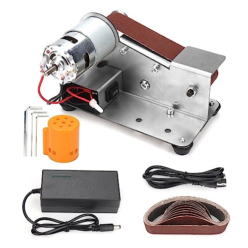 DIKAMAN Doppelschleifmaschine, Bandschleifer, Multifunktionale Mini Elektrische Bandschleifer DIY Polieren Schleifmaschine Gürtel Grinder Spitzer Cutter Messerkanten zum Schärfen(Stand) von DIKAMAN