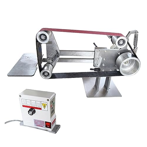 Doppelschleifmaschine, Bandschleifer, 750 W Bandschleifer Schleifmaschine 1200 x 50 mm Bandschleifer Maschine Variable Geschwindigkeit Polieren Schleifmaschine Cutter Kantenschärfer zum Schärfen von DIKAMAN