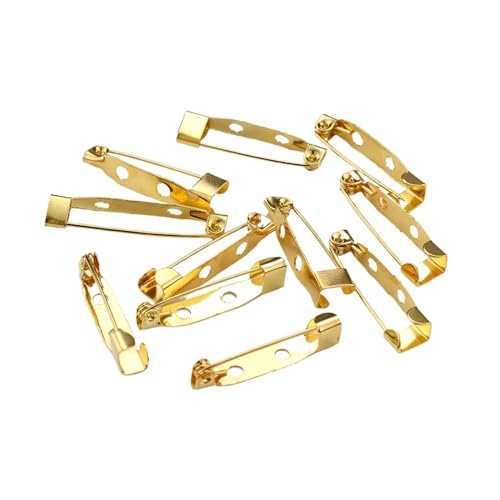 DIMEIYAN Broschennadeln, Anstecknadeln, Basisnadeln for Broschenclips, 50 Stück Goldfarbene Broschenclip-Nadeln, Broschenrohling for die Schmuckherstellung, DIY-Befunde, Komponenten(30mm) von DIMEIYAN