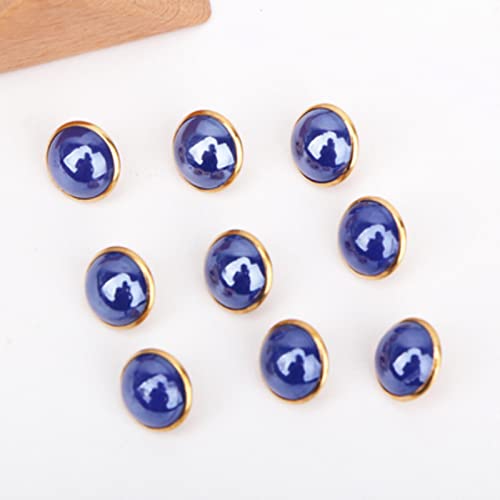 Knöpfe, Knöpfe for Nähen, Bastelknöpfe, 50 Stück 10 mm Metallknöpfe Perlmuttknöpfe Kinderkleidung Nähen DIY Dekorieren Accessoires(Blue) von DIMEIYAN