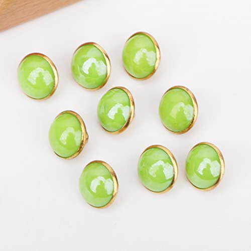 Knöpfe, Knöpfe for Nähen, Bastelknöpfe, 50 Stück 10 mm Metallknöpfe Perlmuttknöpfe Kinderkleidung Nähen DIY Dekorieren Accessoires(Green) von DIMEIYAN