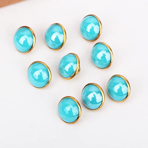 Knöpfe, Knöpfe for Nähen, Bastelknöpfe, 50 Stück 10 mm Metallknöpfe Perlmuttknöpfe Kinderkleidung Nähen DIY Dekorieren Accessoires(Lake Blue) von DIMEIYAN