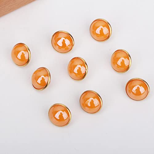 Knöpfe, Knöpfe for Nähen, Bastelknöpfe, 50 Stück 10 mm Metallknöpfe Perlmuttknöpfe Kinderkleidung Nähen DIY Dekorieren Accessoires(Orange) von DIMEIYAN