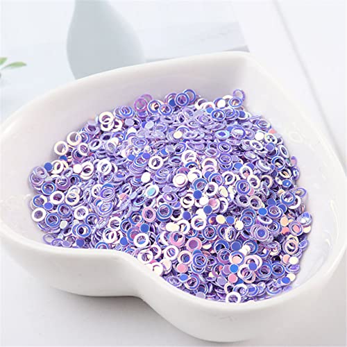 Pailletten, Pailletten for Basteln, 2000 Stück, bunte runde Kreise, Pailletten, Nageldekoration, Nähen, Hochzeitskleid-Accessoires, DIY-Nähmaterial(Purple) von DIMEIYAN