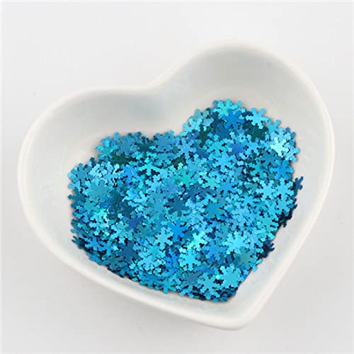 Pailletten, Pailletten for Basteln, 24 g, künstliche Schneeflocken-Pailletten, Nagelkunst, Glitzer-Pailletten for Zuhause, Hochzeit, Geburtstag, Weihnachten, Basteln, Dekoration(Lake blue) von DIMEIYAN