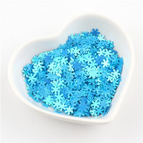 Pailletten, Pailletten for Basteln, 24 g, künstliche Schneeflocken-Pailletten, Nagelkunst, Glitzer-Pailletten for Zuhause, Hochzeit, Geburtstag, Weihnachten, Basteln, Dekoration(Matte blue) von DIMEIYAN