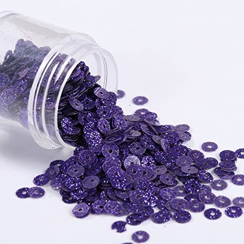 Pailletten, Pailletten for Basteln, 30 g (6000 Stück)/Packung 0,15 Zoll Flash-Pulver PVC-Glitzer-Pailletten Näh-Bastel-DIY-Zubehör for Kleidungsstücke(Dark purple) von DIMEIYAN