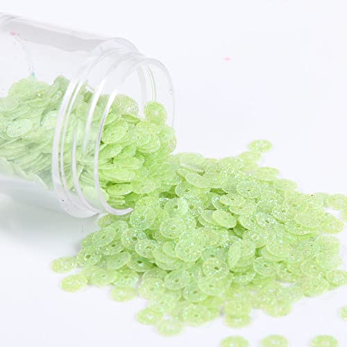 Pailletten, Pailletten for Basteln, 30 g (6000 Stück)/Packung 0,15 Zoll Flash-Pulver PVC-Glitzer-Pailletten Näh-Bastel-DIY-Zubehör for Kleidungsstücke(Fluorescence Green) von DIMEIYAN