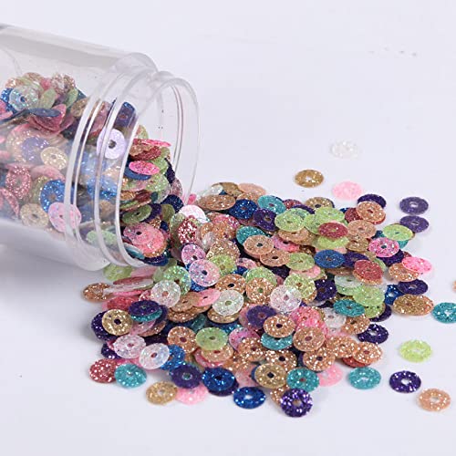 Pailletten, Pailletten for Basteln, 30 g (6000 Stück)/Packung 0,15 Zoll Flash-Pulver PVC-Glitzer-Pailletten Näh-Bastel-DIY-Zubehör for Kleidungsstücke(MIx colors random) von DIMEIYAN