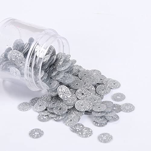 Pailletten, Pailletten for Basteln, 30 g (6000 Stück)/Packung 0,15 Zoll Flash-Pulver PVC-Glitzer-Pailletten Näh-Bastel-DIY-Zubehör for Kleidungsstücke(Silver) von DIMEIYAN