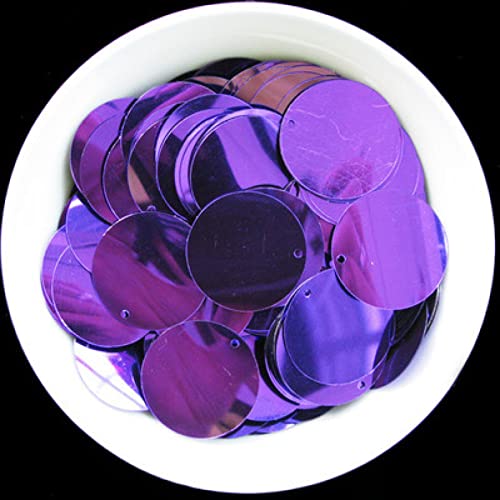 Pailletten, Pailletten for Basteln, 300 Stück, 2,5 cm, große, runde Pailletten for Basteln, PVC, flach, rund, DIY, Lentejuelas, Pailletten, Nähen, Zubehör for Hochzeitskleider(Dark Purple) von DIMEIYAN