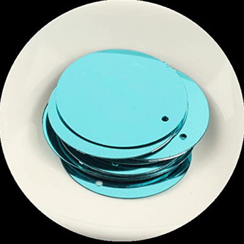 Pailletten, Pailletten for Basteln, 300 Stück, 2,5 cm, große, runde Pailletten for Basteln, PVC, flach, rund, DIY, Lentejuelas, Pailletten, Nähen, Zubehör for Hochzeitskleider(Light Blue) von DIMEIYAN