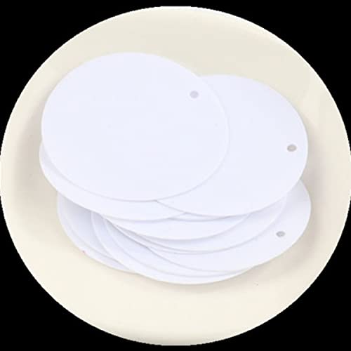 Pailletten, Pailletten for Basteln, 300 Stück, 2,5 cm, große, runde Pailletten for Basteln, PVC, flach, rund, DIY, Lentejuelas, Pailletten, Nähen, Zubehör for Hochzeitskleider(Solid White) von DIMEIYAN