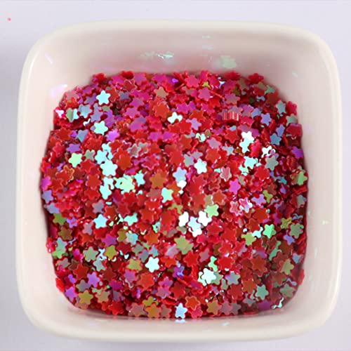 Pailletten, Pailletten for Basteln, 3000 Stück Pflaumenblüten-Pailletten, magische Farbverzierungen, Pailletten, Handarbeitsdekorationen, DIY-Nähmaterial, Nagelkunst(Red) von DIMEIYAN