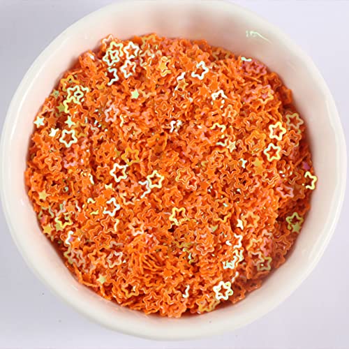 Pailletten, Pailletten for Basteln, 4000 Stück ausgehöhlte Pflaumenblüten-Pailletten, funkelnde Konfetti-Pailletten, Nageldekor, DIY-Nähzubehör, Material for Nagelkunst(Orange) von DIMEIYAN