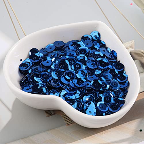 Pailletten, Pailletten for Basteln, 600 Stück Pailletten, funkelnde konkave und konvexe Pailletten, Nageldekoration, Nähen, Hochzeitskleid-Zubehör, DIY-Nähmaterial(Deep blue) von DIMEIYAN