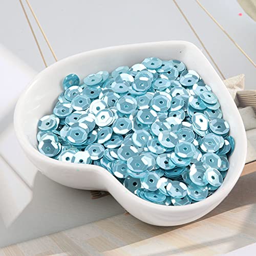 Pailletten, Pailletten for Basteln, 600 Stück Pailletten, funkelnde konkave und konvexe Pailletten, Nageldekoration, Nähen, Hochzeitskleid-Zubehör, DIY-Nähmaterial(Sky blue) von DIMEIYAN