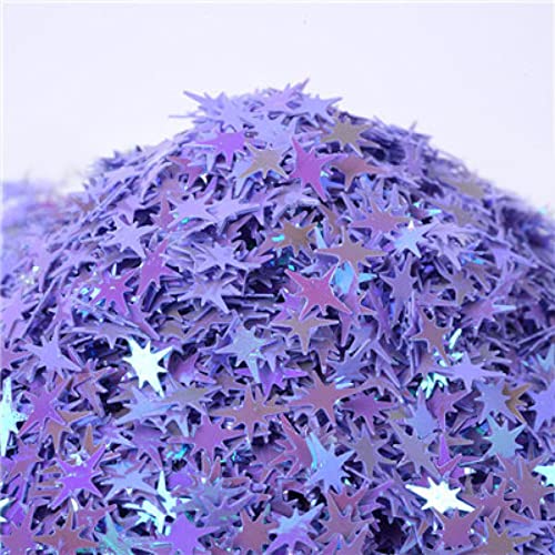 Pailletten, Pailletten for Basteln, Pailletten-Stern-Pailletten, Pailletten in gemischten Farben for Nagelkunst, Hochzeit, Weihnachtsdekoration, Konfetti, 100 g(Purple) von DIMEIYAN