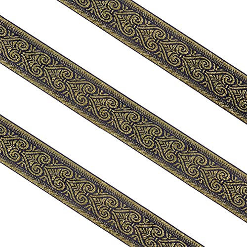 Stickerei-Jacquardband im Ethno-Stil, gewebtes Band, Besatz for Nähen, dekoratives Vintage-Jacquardband(Gold) von DIMEIYAN