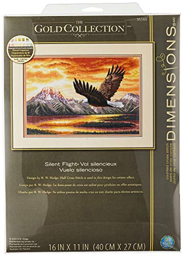 Dimensions Silent Flight, Gold Zählmusterpackung mit Zählmuster, Baumwolle, Mehrfarbig, by The Yard von Dimensions