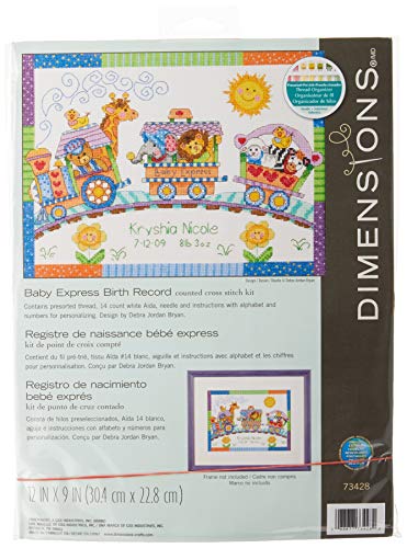 Dimensions Gezählter Kreuzstick Set, Baby Express Birth Record von Dimensions