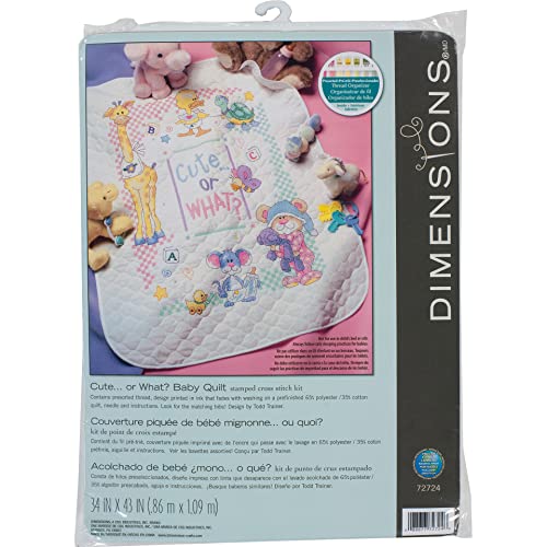 Dimensions Kreuzstich-Set (inkl. Vorlage, Nadel und Anleitung), Cute or What?, weiß von Dimensions