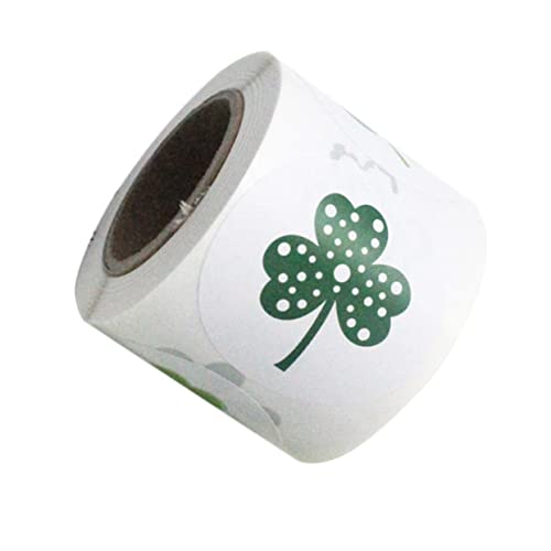 DINHEAROM 200 Stück 1 Rolle Kleeblatt-siegelaufkleber Doppelseitiges Schaumklebeband Verpackungsaufkleber Punkt Wandaufkleber St Patricks Day Etikettenabziehbilder Etiketten Aufkleber Green von DINHEAROM