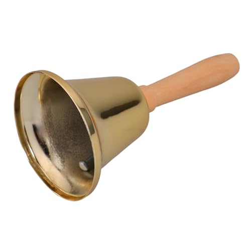 DINHEAROM Holz-handglocken, Dekorative Jingle Bells, Musik-handglocken, Holzgriffe, Glocke, Schulglocke, Holz, Restaurantruf-serviceglocke Für Weihnachten, Schulrestaurant, Golden von DINHEAROM