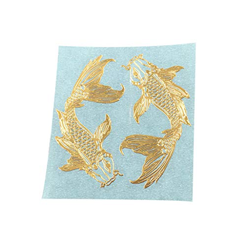 2pcs/Paar Goldener Karpfenfisch Epoxidharzformmaterial Metall Aufkleber Handgefertigte Schmuckfüllungen Für Telefon Für Case Maki von DINSOAVR